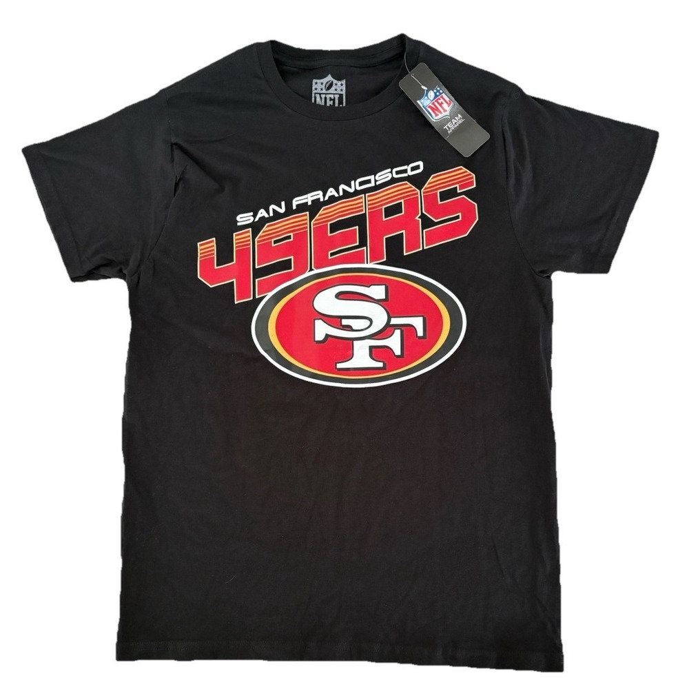 NWT San Francisco 49ers NFL Team Apparel Mens Black Graphic T-Shirt Men's Small
